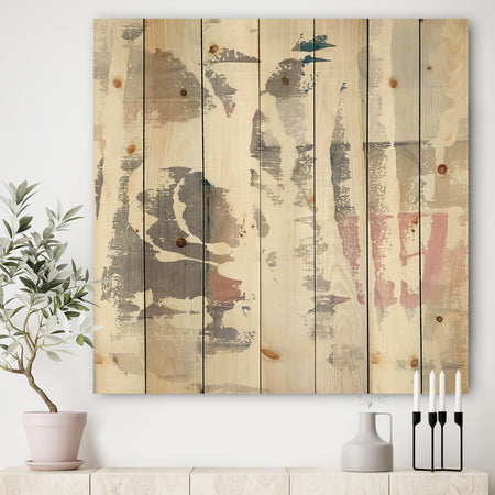 White Out Geometric - Modern & Contemporary Print on Natural Pine Wood