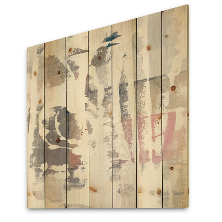 White Out Geometric - Modern & Contemporary Print on Natural Pine Wood