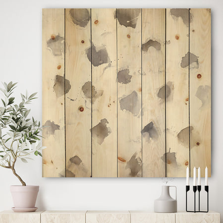 Brown Nougat - Geometric Print on Natural Pine Wood