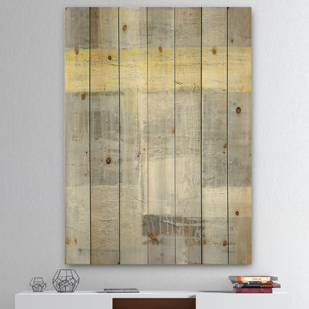 Patchwork Abstract I - Modern & Contemporary Print on Natural Pine Wood