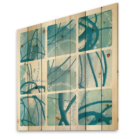 Underwater collage - Modern & Transitional Print on Natural Pine Wood