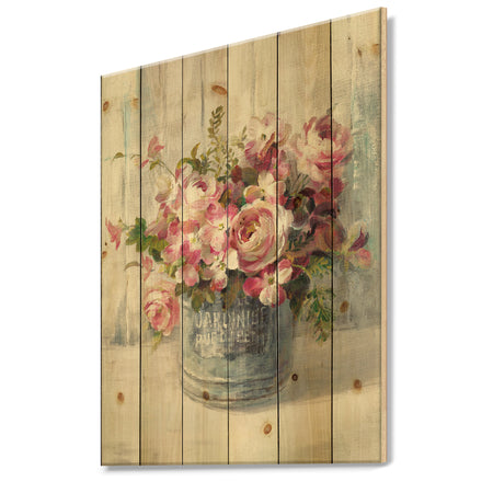 Maison Des Fleurs III - Cabin & Lodge Print on Natural Pine Wood