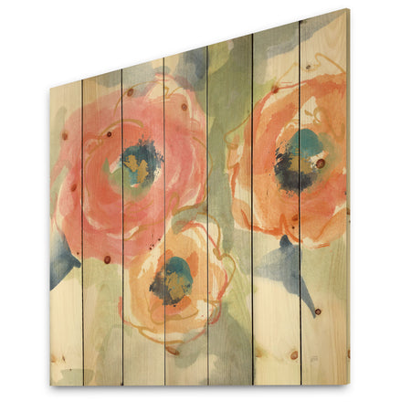 Buttercup II - Traditional Print on Natural Pine Wood