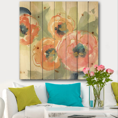 Buttercup I - Traditional Print on Natural Pine Wood