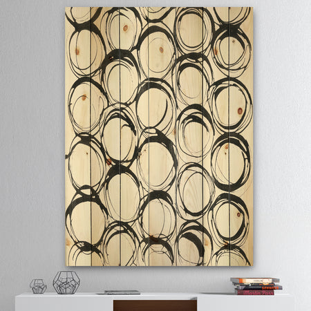 minimalist black and white II - Transitional Print on Natural Pine Wood