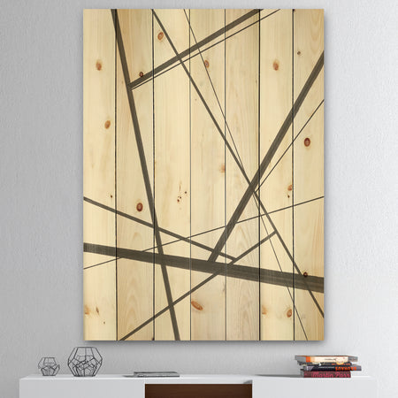 minimalist black and white IV - Transitional Print on Natural Pine Wood