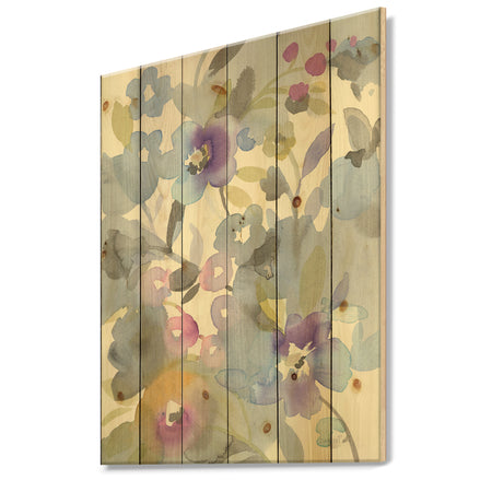 Jewel Garden II - Modern Farmhouse Print on Natural Pine Wood