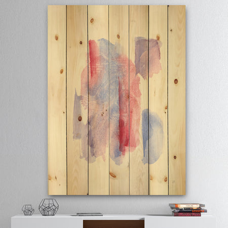 geometric Pastel I - Mid-Century Modern Print on Natural Pine Wood