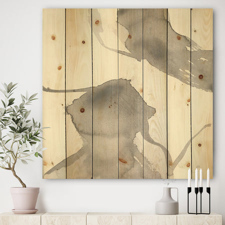 minimal geometric Zen IV - Transitional Print on Natural Pine Wood