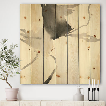 minimal geometric Gesture I - Transitional Print on Natural Pine Wood