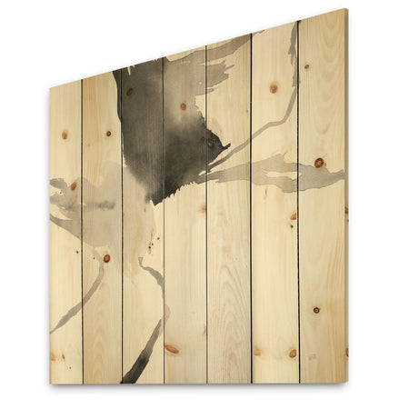 minimal geometric Gesture I - Transitional Print on Natural Pine Wood