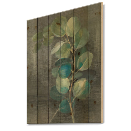 Fresh leaves II - Traditional Print on Natural Pine Wood