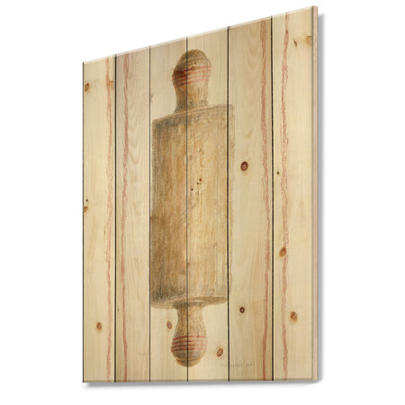 Farm Kitchen III - Kitchen Print on Natural Pine Wood