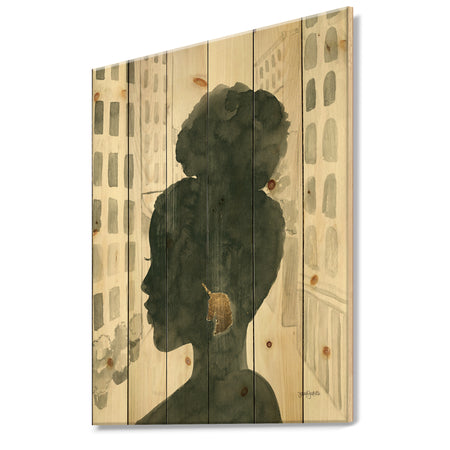 Glam Pink Ladies II - Fashion Print on Natural Pine Wood