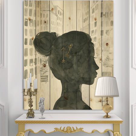 Glam Pink Ladies I - Fashion Print on Natural Pine Wood