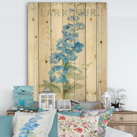 Floursack Florals VII - Cottage Print on Natural Pine Wood