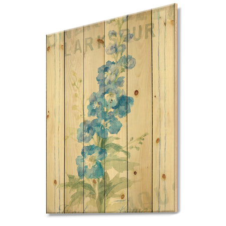 Floursack Florals VII - Cottage Print on Natural Pine Wood