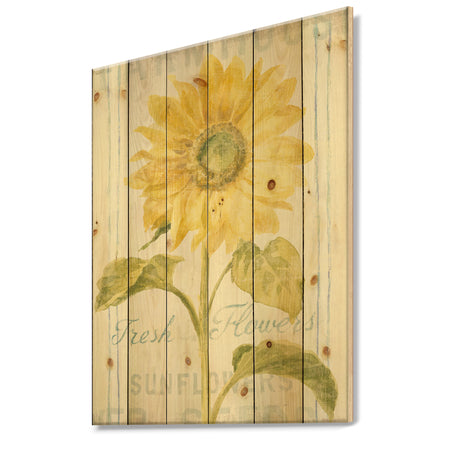 Floursack Florals II - Cottage Print on Natural Pine Wood
