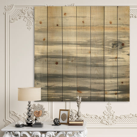 watercolor colorfields II - Glam Print on Natural Pine Wood