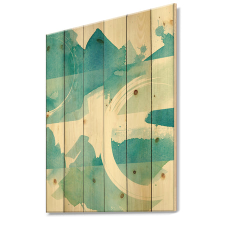 Coastal watercolors II - Transitional Print on Natural Pine Wood
