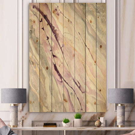 Shaby Pink Marble - Sleek & Chic Modern Print on Natural Pine Wood