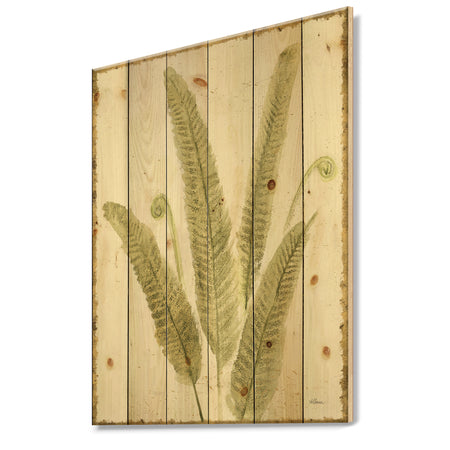 Simple Forest II - Floral & Botanical Print on Natural Pine Wood