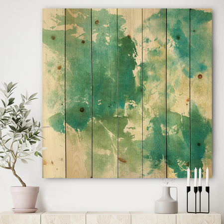 Watercolor Rock I - Modern & Contemporary Print on Natural Pine Wood