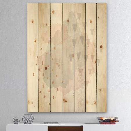 Watercolor Minimal Blush IV - Transitional Print on Natural Pine Wood