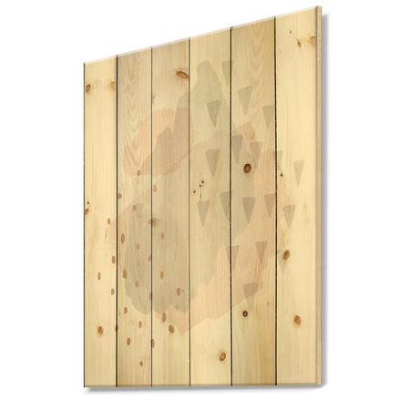 Watercolor Minimal Blush IV - Transitional Print on Natural Pine Wood