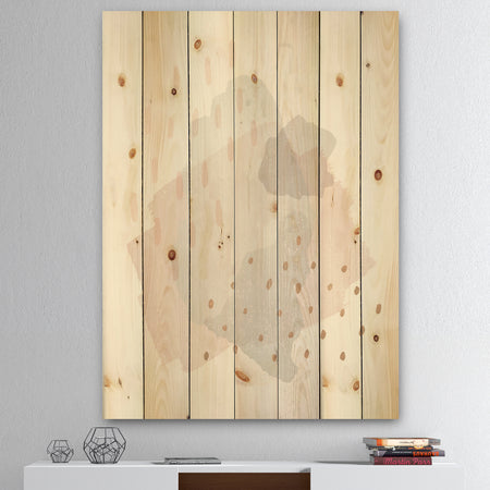 Watercolor Minimal Blush III - Transitional Print on Natural Pine Wood