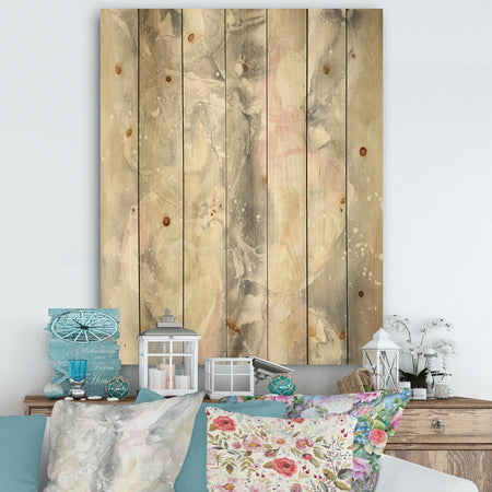 Watercolor Snowflakes II - Modern Farmhouse Print on Natural Pine Wood