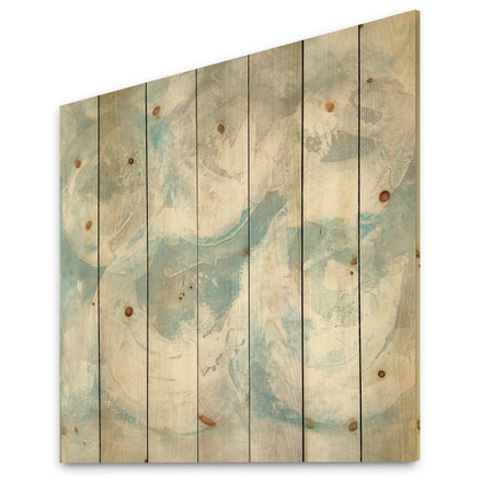 Pale Blue Shade IV - Modern Farmhouse Print on Natural Pine Wood