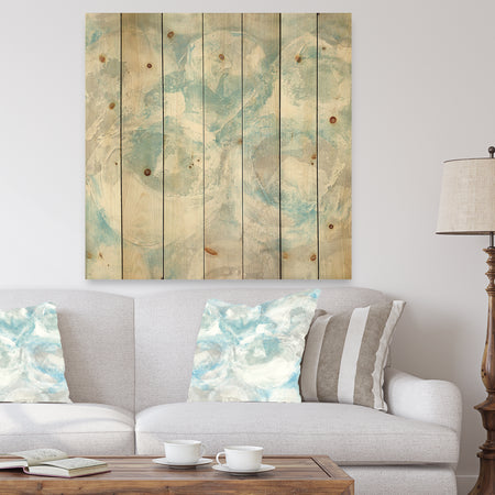 Pale Blue Shade III - Modern Farmhouse Print on Natural Pine Wood