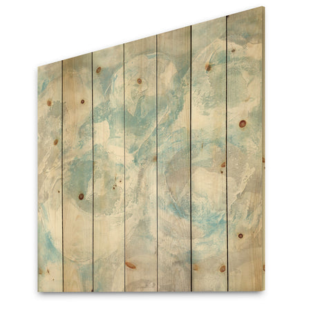 Pale Blue Shade III - Modern Farmhouse Print on Natural Pine Wood