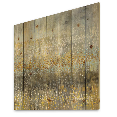 Glam Rain Abstract IV - Modern & Contemporary Print on Natural Pine Wood