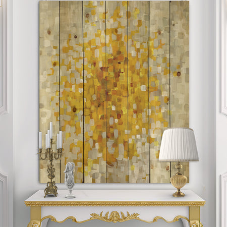 Glam Yellow Explosion Blocks - Modern & Transitional Print on Natural Pine Wood