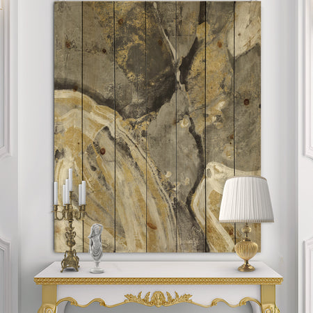 Glam Phoenix Neutral - Modern Glam Print on Natural Pine Wood
