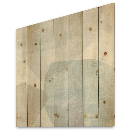 Grey and White Collage II - Modern & Contemporary Print on Natural Pine Wood