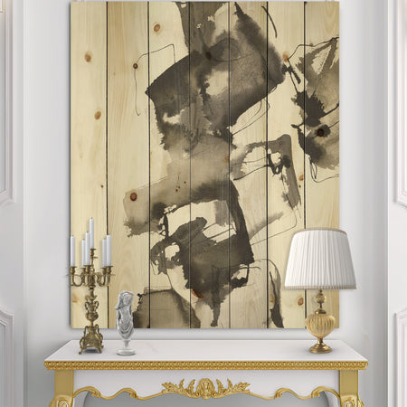 Geometric Glam Square II - Modern & Contemporary Print on Natural Pine Wood