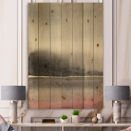 Pink Shabby Storm I - Shabby Chic Print on Natural Pine Wood