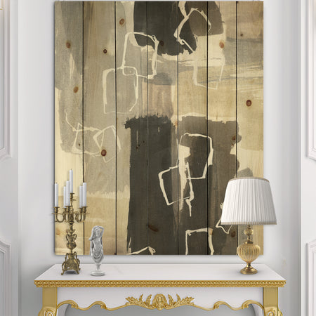 Glam Dancing shape I - Modern & Contemporary Print on Natural Pine Wood