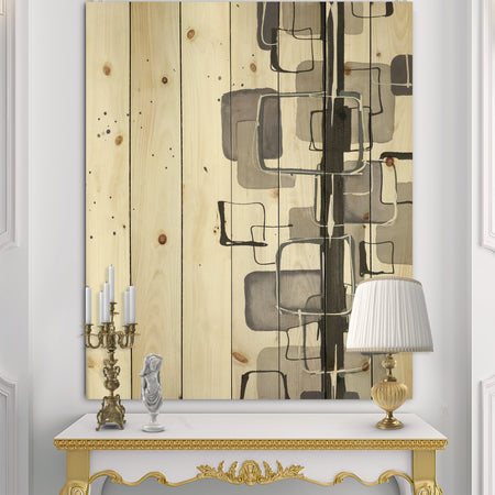 Glam Dancing shape III - Modern & Contemporary Print on Natural Pine Wood