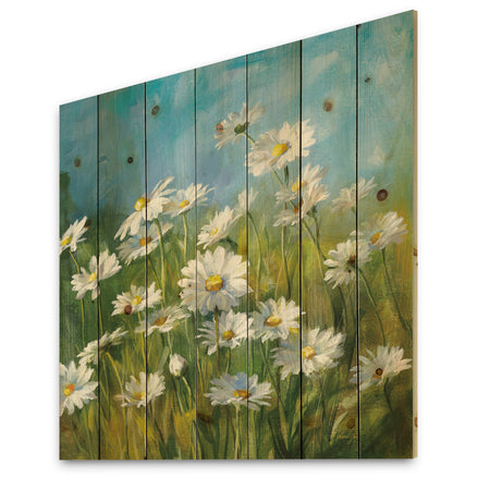 Summer Field II - Traditional Print on Natural Pine Wood