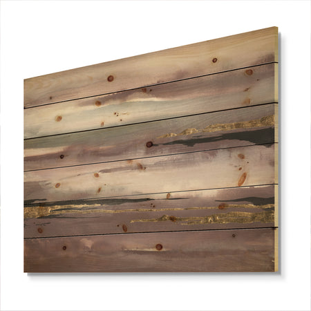 Purple Glam Storm IV - Glam & Shabby Chic Print on Natural Pine Wood