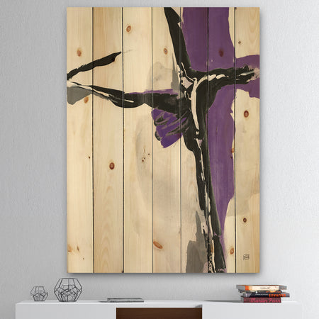 Glam Cerulean I - Transitional Print on Natural Pine Wood