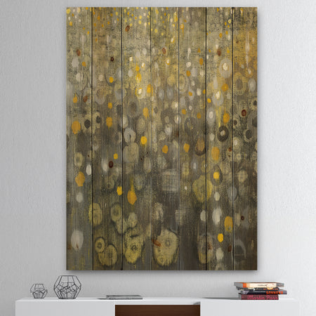 Rain Abstract V - Modern Glam Print on Natural Pine Wood