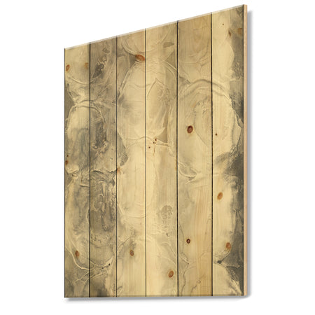 Gray Circles I - Modern & Contemporary Print on Natural Pine Wood