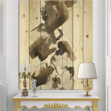 Gold Glam Squares I - Modern & Contemporary Print on Natural Pine Wood