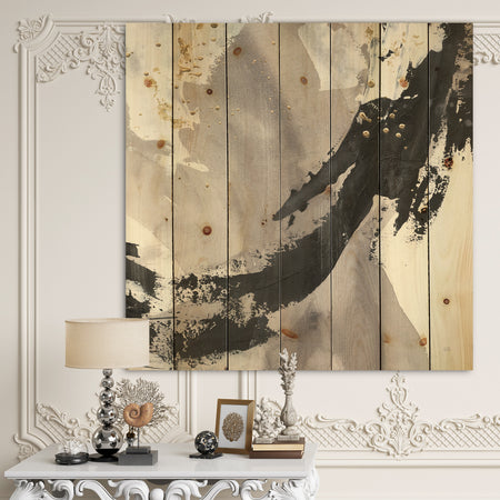 Glam Painted Arcs III - Transitional Print on Natural Pine Wood