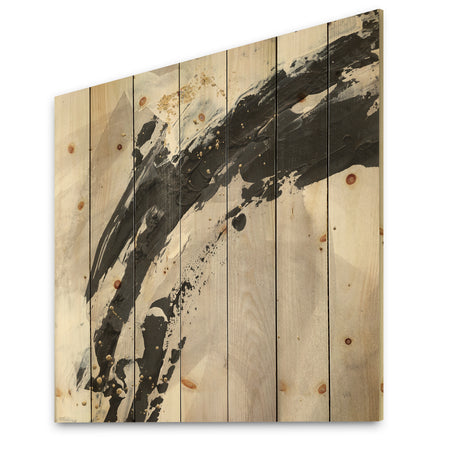 Glam Painted Arcs IV - Transitional Print on Natural Pine Wood